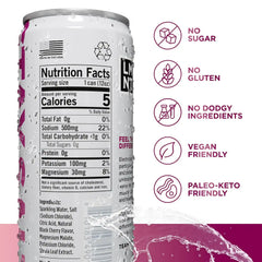 LMNT Sparkling Electrolyte Drink - Black Cherry Salt | 12-Count