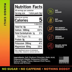 LMNT Zero Sugar Electrolytes - Mango Chili Salt | Drink Mix | 30 Count